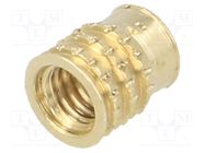 Threaded insert; brass; M3; BN 37885; L: 5.2mm; for plastic TAPPEX