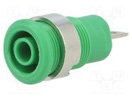 Connector: 4mm banana; socket; 24A; 1kV; Cutout: Ø12.2mm; green STÄUBLI