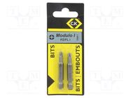 Screwdriver bit; PlusMinus cross PZ-type; SL/PZ1; 2pcs. C.K