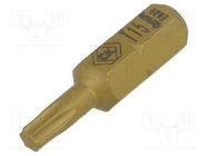 Screwdriver bit; Torx®; TX15; Overall len: 25mm C.K