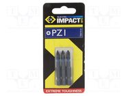 Screwdriver bit; Pozidriv®; PZ1; Overall len: 50mm; 3pcs. C.K