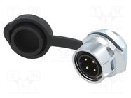 Connector: circular; socket; MRD; PIN: 4; gold flash; 10A; soldering Amphenol Communications Solutions