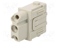 Connector: HDC; module; female; MIXO; PIN: 3; w/o contacts; 40A; 690V ILME