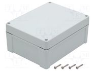 Enclosure: multipurpose; X: 190mm; Y: 240mm; Z: 105mm; ZP; light grey KRADEX