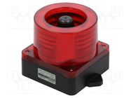 Signaller: lighting-sound; 10÷30VDC; LED; red; IP66; Ø136x126mm QLIGHT