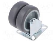 Transport wheel; Ø: 75mm; W: 50mm; H: 103mm; twin wheels,torsional RADER