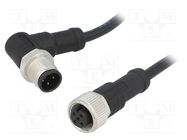 Cable: for sensors/automation; PIN: 4; M12-M12; 1m; plug; plug; 250V AMPHENOL LTW