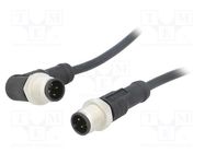 Cable: for sensors/automation; PIN: 4; M12-M12; 1m; plug; plug; 250V AMPHENOL LTW