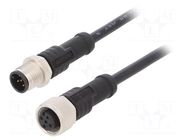 Cable: for sensors/automation; plug; PIN: 5; M12 male,M12 female AMPHENOL LTW