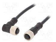 Cable: for sensors/automation; PIN: 8; M12-M12; 1m; plug; plug; 30V AMPHENOL LTW