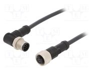 Cable: for sensors/automation; PIN: 8; M12-M12; 1m; plug; plug; 30V AMPHENOL LTW