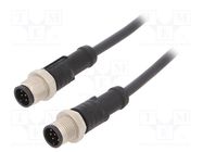 Cable: for sensors/automation; PIN: 8; M12-M12; 1m; plug; plug; 30V AMPHENOL LTW