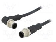 Cable: for sensors/automation; PIN: 8; M12-M12; 1m; plug; plug; 30V AMPHENOL LTW