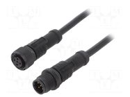 Cable: for sensors/automation; plug; PIN: 5; M12 male,M12 female AMPHENOL LTW