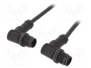 Cable: for sensors/automation; PIN: 4; M12-M12; D code-Ethernet AMPHENOL LTW