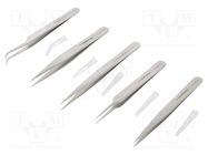 Kit: tweezers; for precision works; 5pcs. LINDSTRÖM