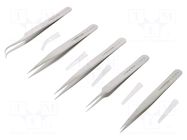 Tweezers-set; for precision works; 5pcs. LINDSTRÖM