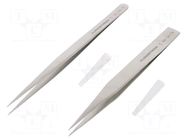 Tweezers-set; for precision works; Blade tip shape: sharp; 2pcs. LINDSTRÖM