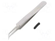 Tweezers; 110mm; for precision works; Blades: curved,narrowed LINDSTRÖM