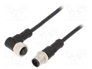 Cable: for sensors/automation; PIN: 4; M12-M12; 1m; plug; plug; 250V AMPHENOL LTW