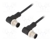 Cable: for sensors/automation; PIN: 4; M12-M12; 1m; plug; plug; 250V AMPHENOL LTW