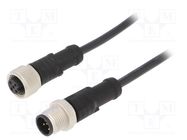 Cable: for sensors/automation; PIN: 5; M12-M12; 1m; plug; plug; 60V AMPHENOL LTW