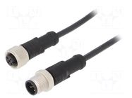 Cable: for sensors/automation; plug; PIN: 5; M12 male,M12 female AMPHENOL LTW