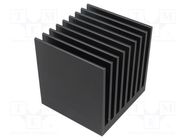 Heatsink: extruded; grilled; black; L: 75mm; W: 80mm; H: 80mm; 2.3K/W FISCHER ELEKTRONIK