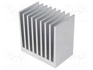 Heatsink: extruded; grilled; natural; L: 50mm; W: 80mm; H: 80mm; raw 