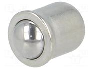 Smooth ball spring plunger; stainless steel; L: 6mm; F1: 3N ELESA+GANTER