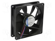 Fan: DC; axial; 12VDC; 92x92x25mm; 102m3/h; 39dBA; slide; 3250rpm EBM-PAPST