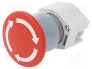 Switch: emergency stop; 22mm; Stabl.pos: 2; red; none; IP65; OptoHiT EAO