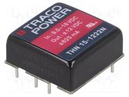 Converter: DC/DC; 15W; Uin: 9÷18VDC; Uout: 12VDC; Uout2: -12VDC TRACO POWER