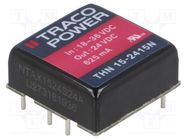 Converter: DC/DC; 15W; Uin: 18÷36V; Uout: 24VDC; Iout: 625mA; 1"x1" TRACO POWER