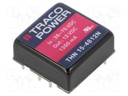 Converter: DC/DC; 15W; Uin: 36÷75V; Uout: 12VDC; Iout: 1.3A; 1"x1" TRACO POWER