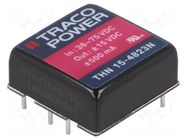 Converter: DC/DC; 15W; Uin: 36÷75VDC; Uout: 15VDC; Uout2: -15VDC TRACO POWER
