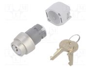 Switch: rotary with key; 22mm; Stabl.pos: 2; silver; none; IP65 EAO