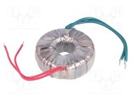 Transformer: toroidal; 100VA; 230VAC; 9V; 11.1A; Leads: cables; IP00 INDEL