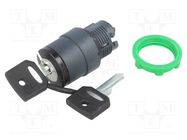 Switch: rotary with key; 22mm; Stabl.pos: 1; black; none; IP66 SCHNEIDER ELECTRIC