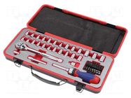 Wrench-set; 6-angles,socket spanner; steel; Mounting: 1/4",3/8" Workpro