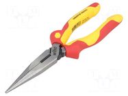 Pliers; insulated,half-rounded nose,universal; steel; 200mm WIHA