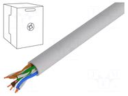 Wire; BiTLAN,U/UTP; 4x2x23AWG; 6; data transmission; wire; Cu; grey BITNER