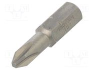 Screwdriver bit; Phillips; PH2; Overall len: 32mm; STANDARD WIHA