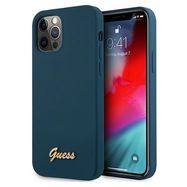 Guess GUHCP12LLSLMGBL iPhone 12 Pro Max 6.7&quot; blue/blue hardcase Metal Logo Script, Guess