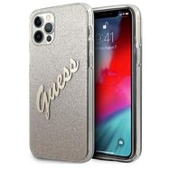 Guess GUHCP12LPCUGLSGO iPhone 12 Pro Max 6.7&quot; gold/gold hardcase Glitter Gradient Script, Guess