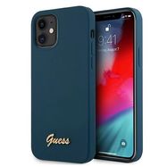 Guess GUHCP12SLSLMGBL iPhone 12 mini 5.4" blue/blue hardcase Metal Logo Script, Guess