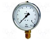 Manometer; 0÷4bar; Class: 1.6; 63mm; Temp: -20÷60°C; steel; 213.53 WIKA