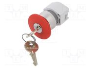 Switch: emergency stop with key; 22mm; Stabl.pos: 2; red; none EAO