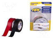 Tape: electrical insulating; W: 19mm; L: 10m; Thk: 0.15mm; PVC film HPX