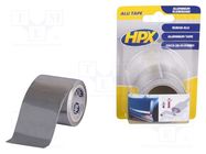 Tape: duct; W: 50mm; L: 5m; Thk: 0.08mm; solvent acrylic; aluminium HPX